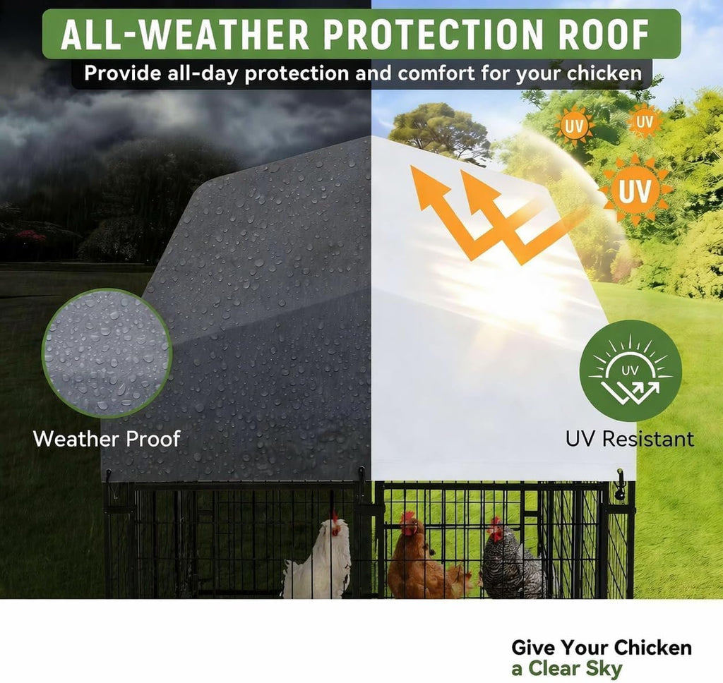 Advanced Series Metal Chicken Coop Run, 8L x 4W x 5.6H ft