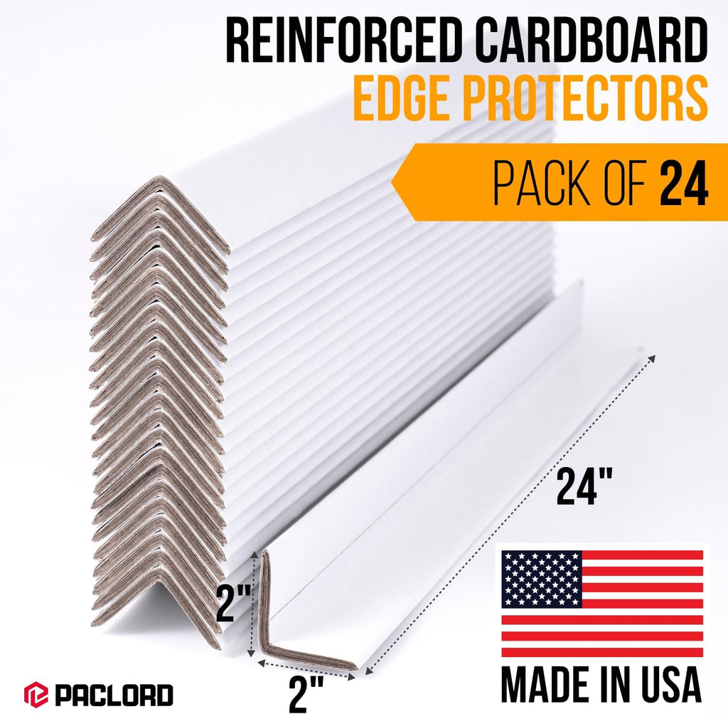 24" x 2" x 2" Reinforced Cardboard Edge Protectors, Pack of 24