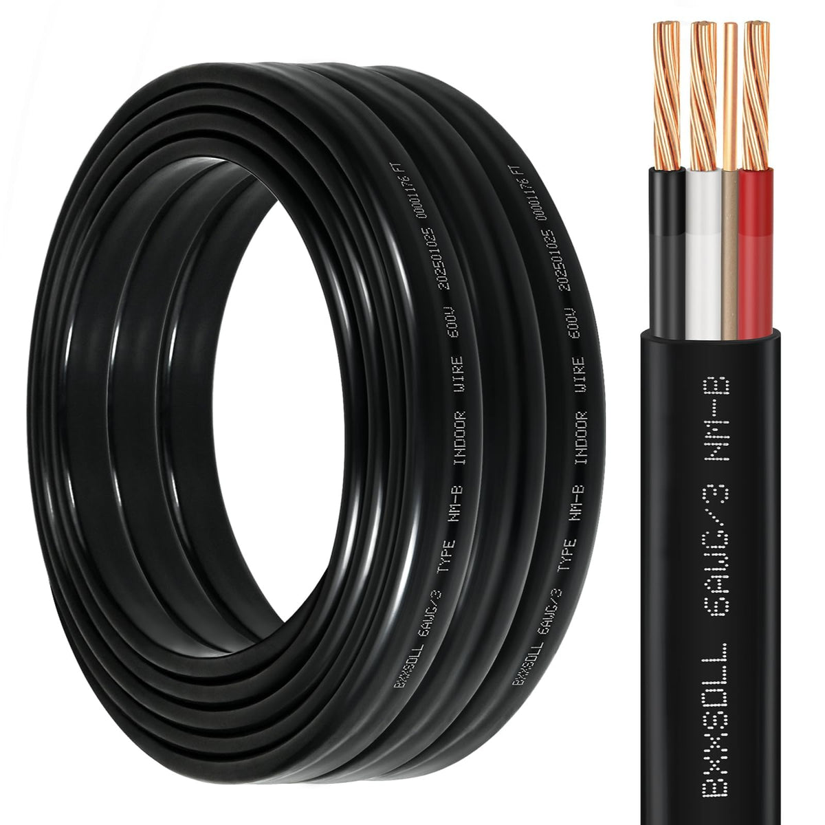 35FT 6/3 NM-B Wire with Ground 6/3 Electrical Wire 6/3 W/G Cable NMB Wire