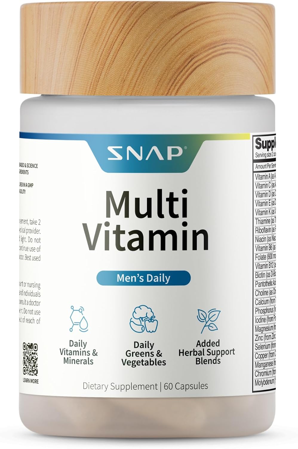 Men's Multivitamins - Daily Vitamins & Minerals for Men - Vitamin D, B12, Zinc, Herbs & Vitamin C for Energy & Immune