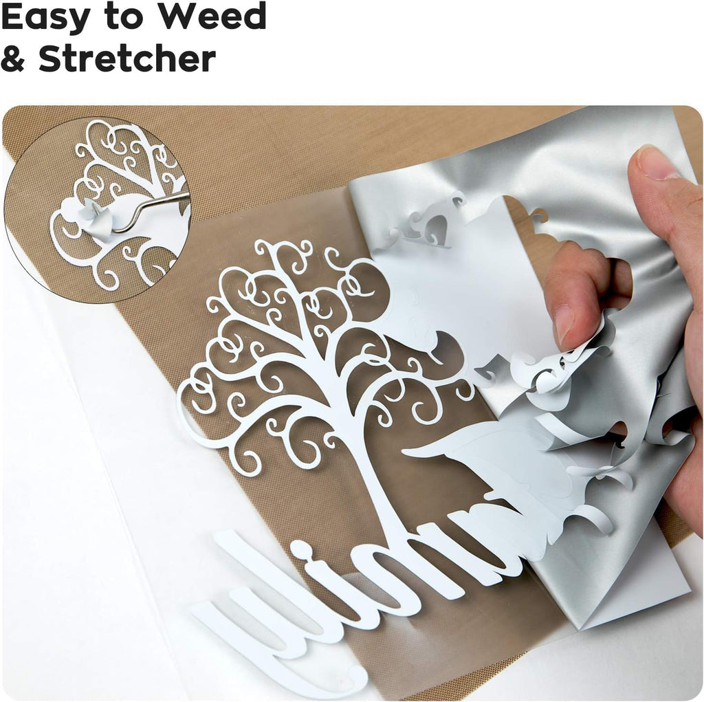 Silver Heat Transfer Vinyl, 10 Pack 12 x 12in Silver HTV Vinyl | Iron on Vinyl for T-Shirt, Easy to Cut & Weed &