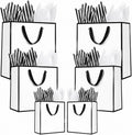 12Pcs White Gift Bags with Tissue Assorted Paper Bag S/M/L