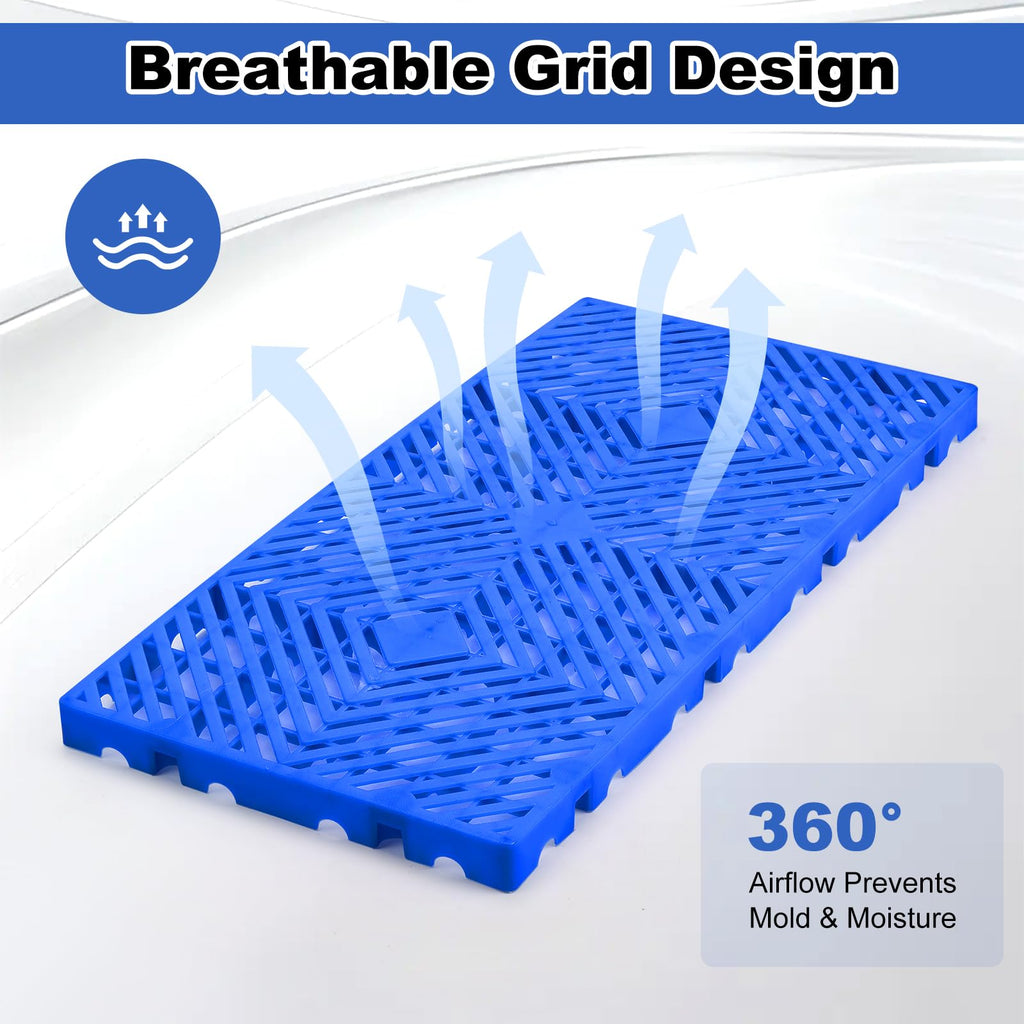 Kerbaeo Interlocking 2 Pcs Plastic Pallets for Basement Storage