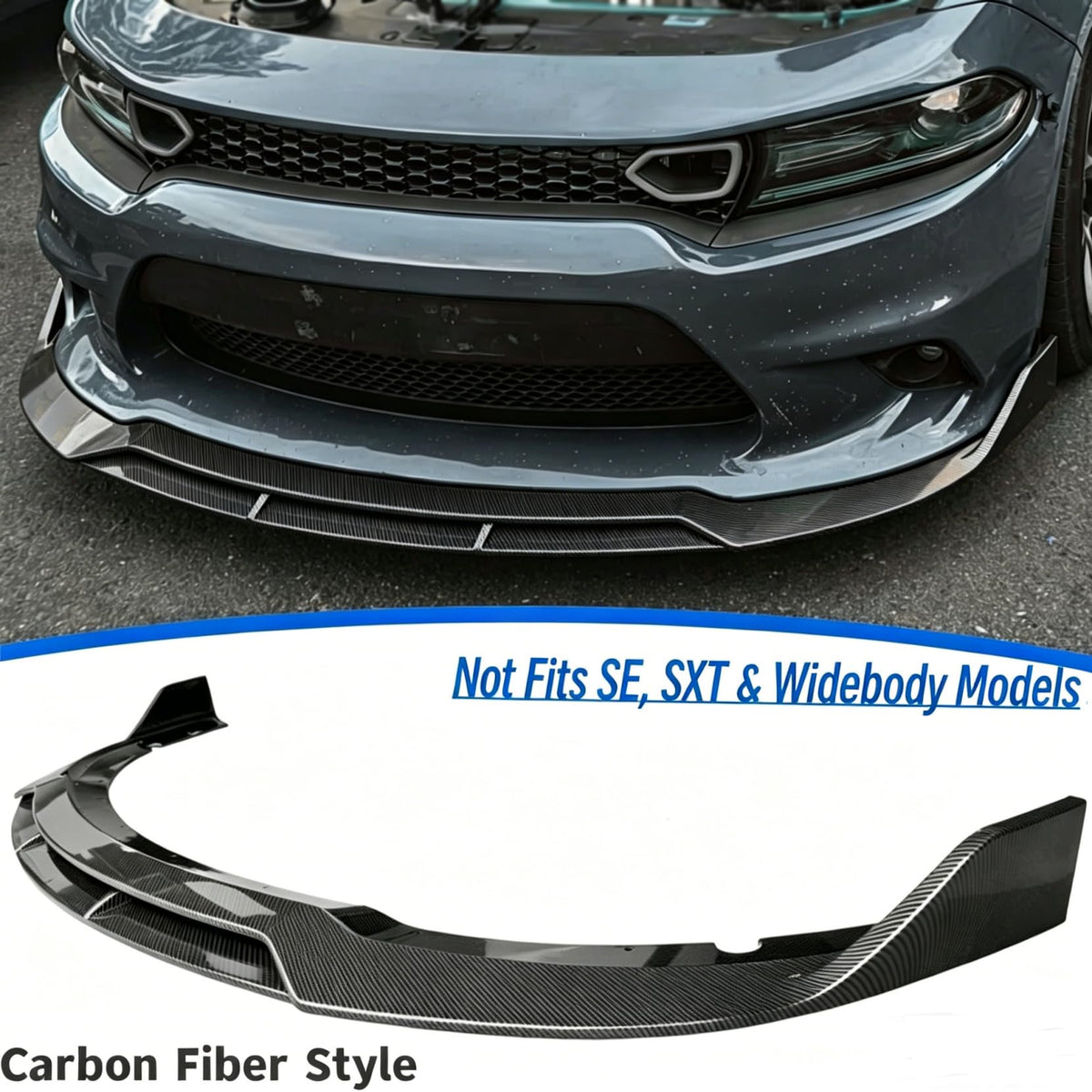 GaofeiLTF Front Bumper Lip Splitter Compatible with Dodge Charger 2015-2024