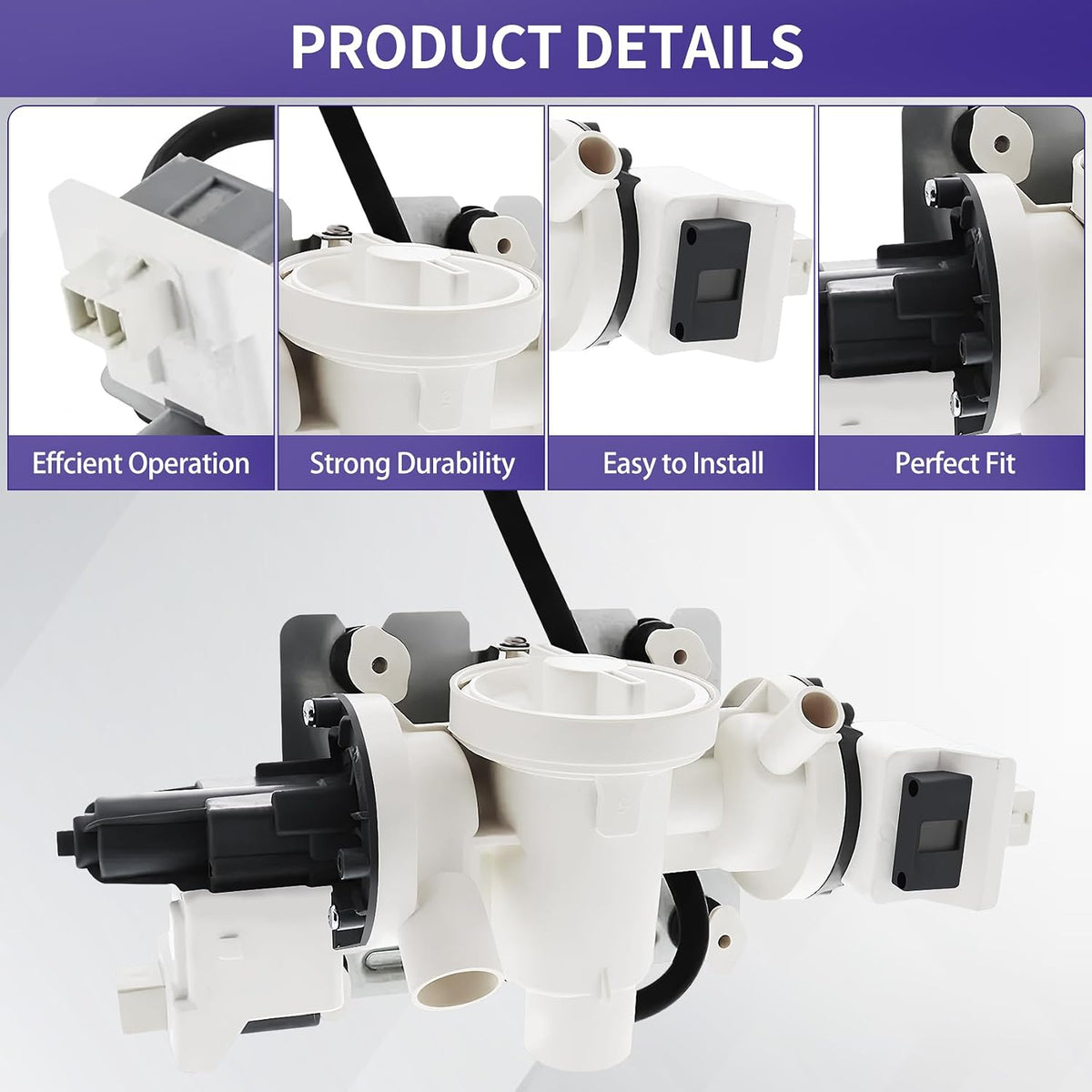 WFW5620HW0 MHW5630HW0 MHW5630HC3 Washer Drain Pump Fit for maytag whirlpool