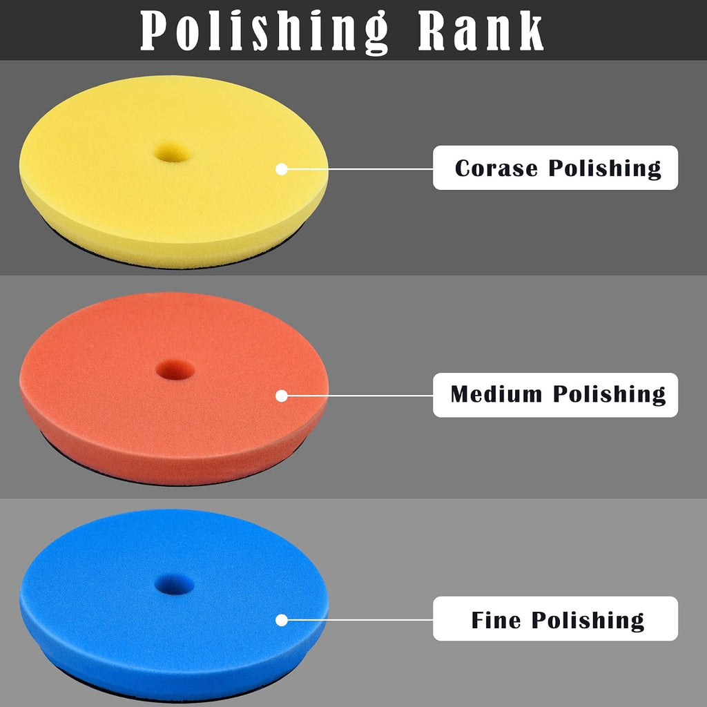 4 Pieces Buffing Polishing Pads 5 Inch Orbital Buffer Pads Hook and Loop Buffing Pads Polisher Pads Car Buffing Foam