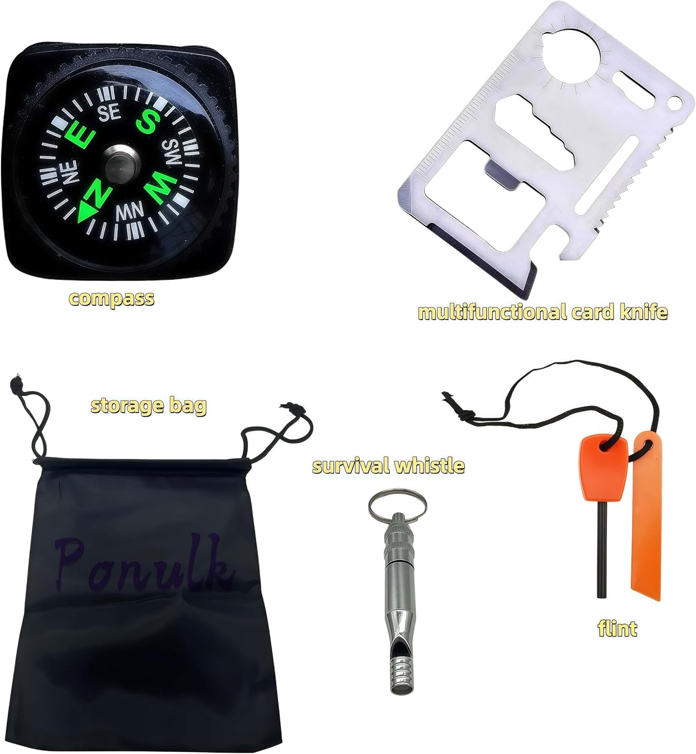 DIY Survival Tools Kit, Emergency Outdoor Gear for Camping Hiking | Multi-function portable survival kit, emergency