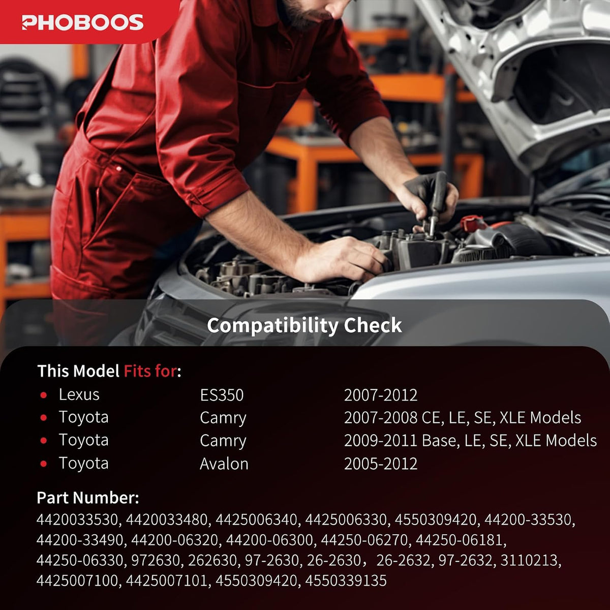 PHOBOOS Hydraulic Power Steering Rack and Pinion Fit for Toyota & Lexus