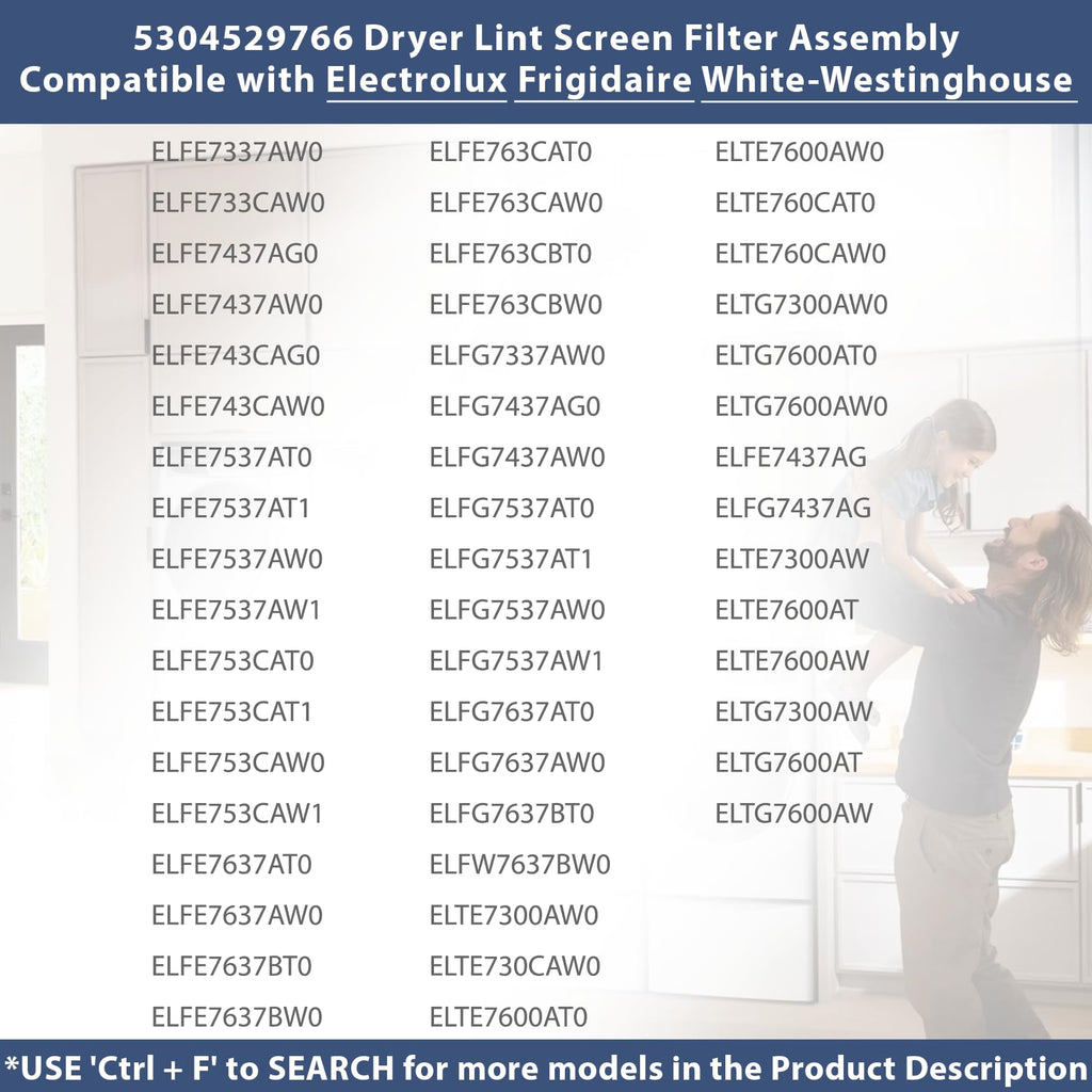 5304529766 Lint Filter Assembly Compatible with electrolux ELFE7637AT0