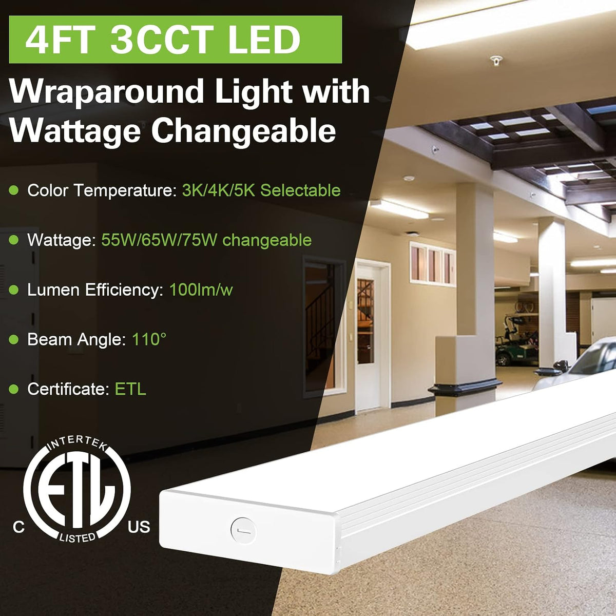 hykolity 4 Pack 4FT LED Wraparound Light 10 Pack 4FT LED T8 Hybrid Type A+B Light Tube