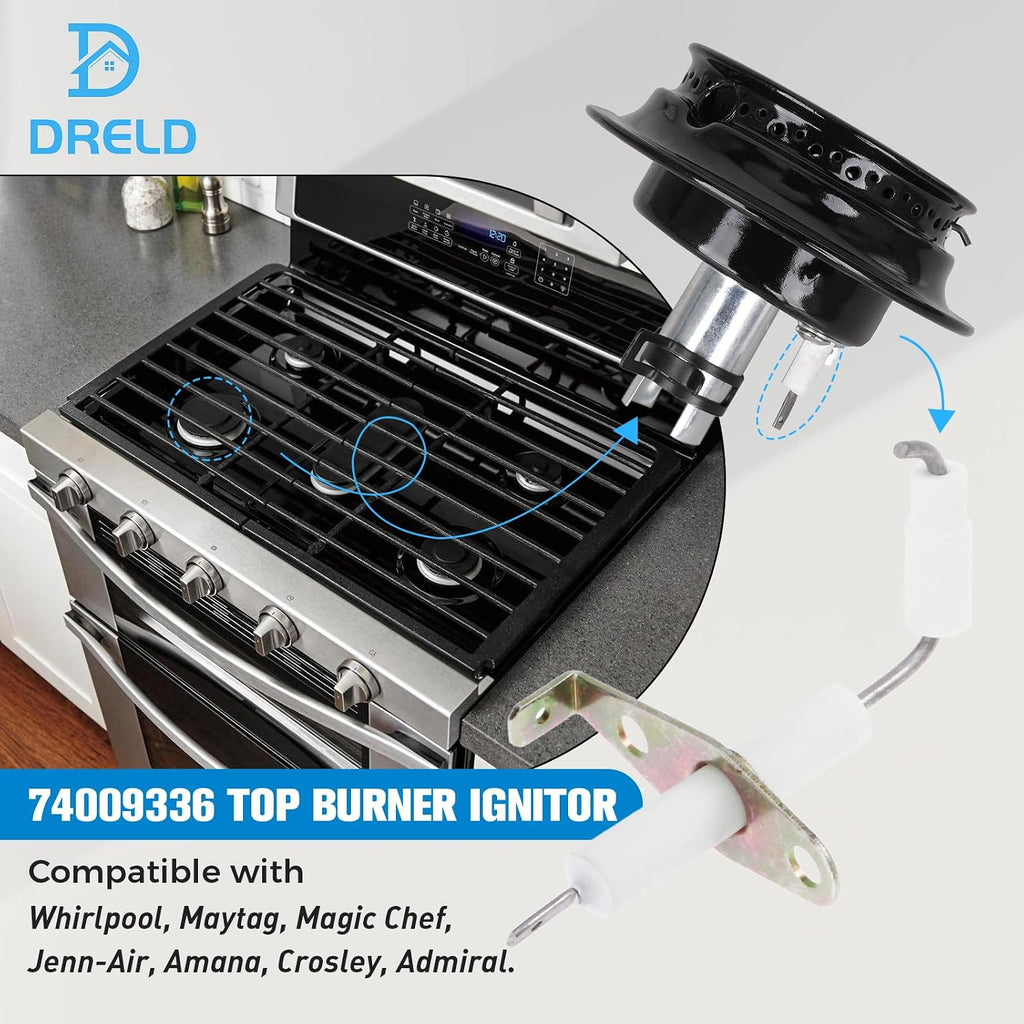 74004053 Sparks Igniter Burner Top Range Replacement for Whirlpool, Maytag