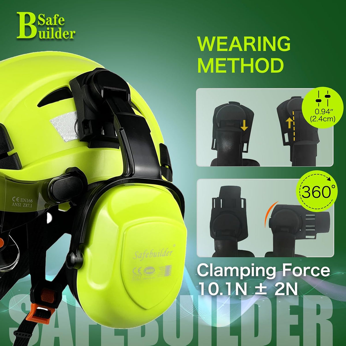 30dB Ear Muffs Hard Hats Type Safety Earmuffs For Safety Helmet Hearing Protection Earmuffs ANSI S3.19
