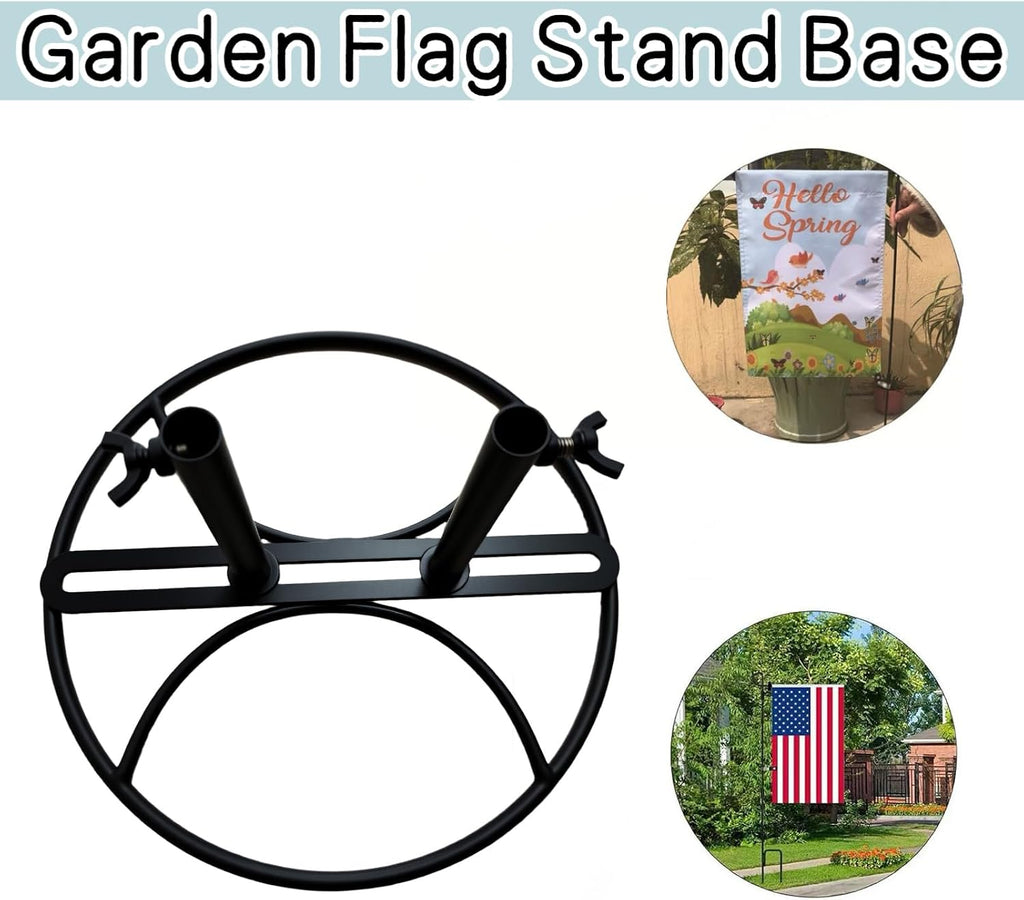 2026 Adjustable Width Garden Flag Stand Base - Metal Bracket Base (Adapter) | flag holder,Bold Design,Adjustable Size