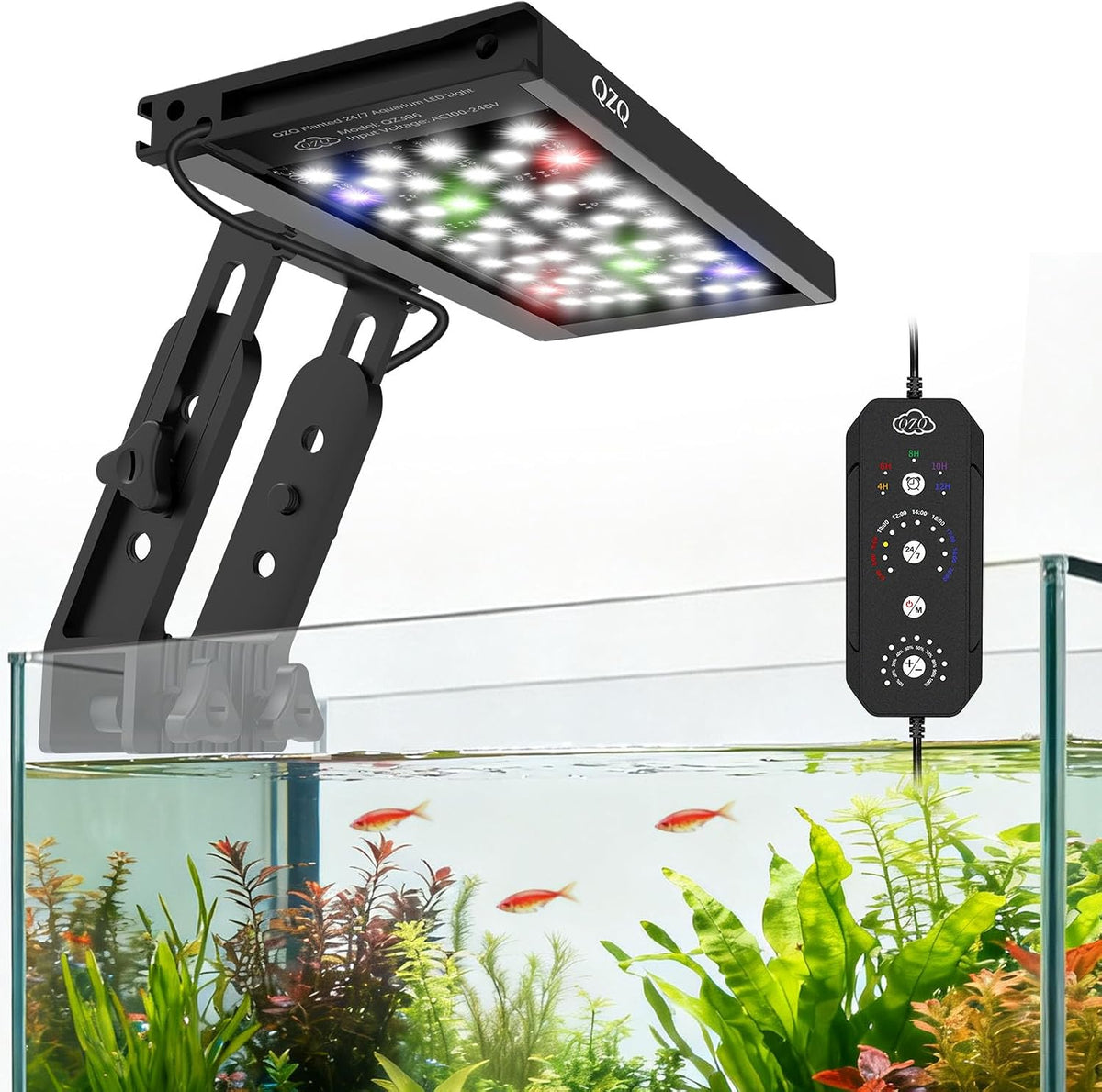 Fish Tank Light – Aquarium Light 24/7 Mode LED Aquarium Lights for Fish Tank with Adjustable Timer/Brightness