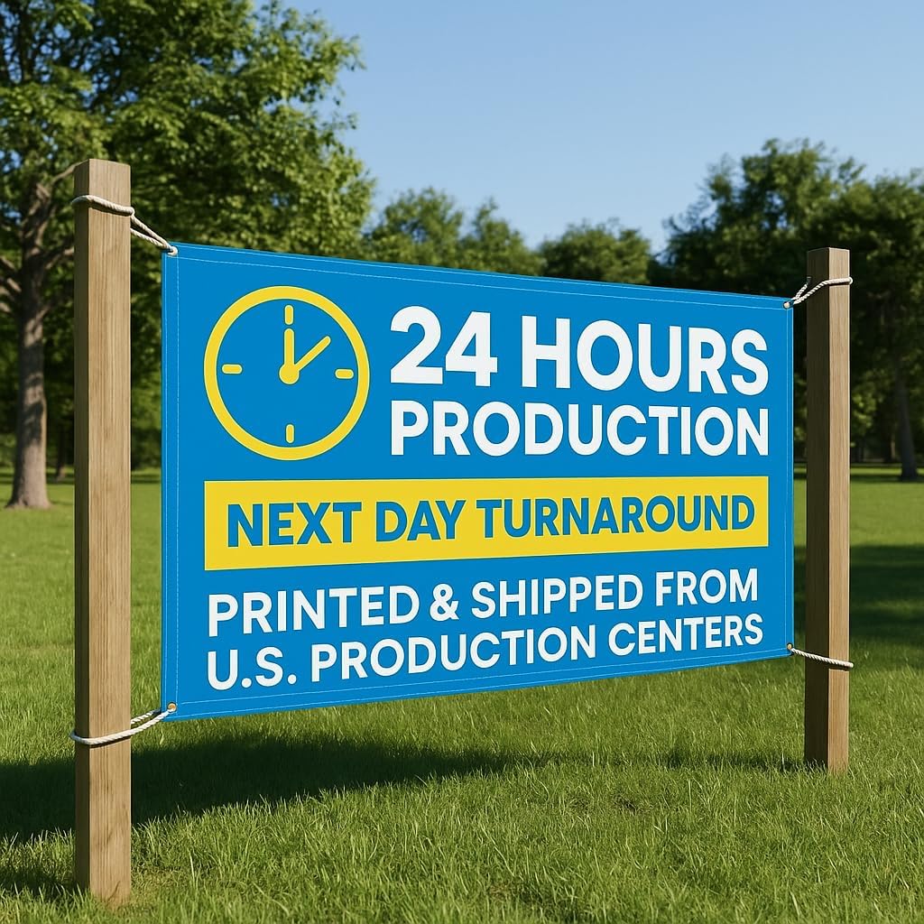 Custom Vinyl Banner, Full-Color Personalized Design, Durable Indoor/Outdoor Sign, Super Fast 24H Printing, Business