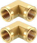 2 Pack 90 ° 1/8"FNPT to 1/8"FNPT Solid Brass Barstock Street Elbow