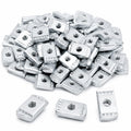 100 Pack 3/8-16 Strut Channel Nuts, 8mm Zinc-Plated Steel, No Spring