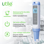 Utile Pocket pH Meter Pro, ±0.01 Accuracy pH Tester Kit