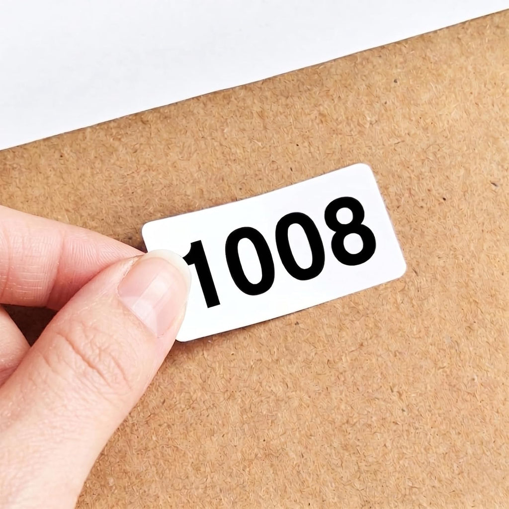 Consecutive Number Stickers 1001-2000 Inventory Label 1.6x0.8 Inch