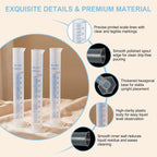 ECHO-OVE 3 Pcs Plastic Graduated Cylinders, 2-Sided Measuring Lines，100ml