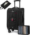 Carry On Luggage 22x14x9 Airline Approved, 22-Inch Suitcases with Spinner Wheels, Softside Carry-on Luggage with TSA