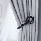 Curtain Drapery Holdbacks for Wall, 2 Pack Black Curtain Tiebacks