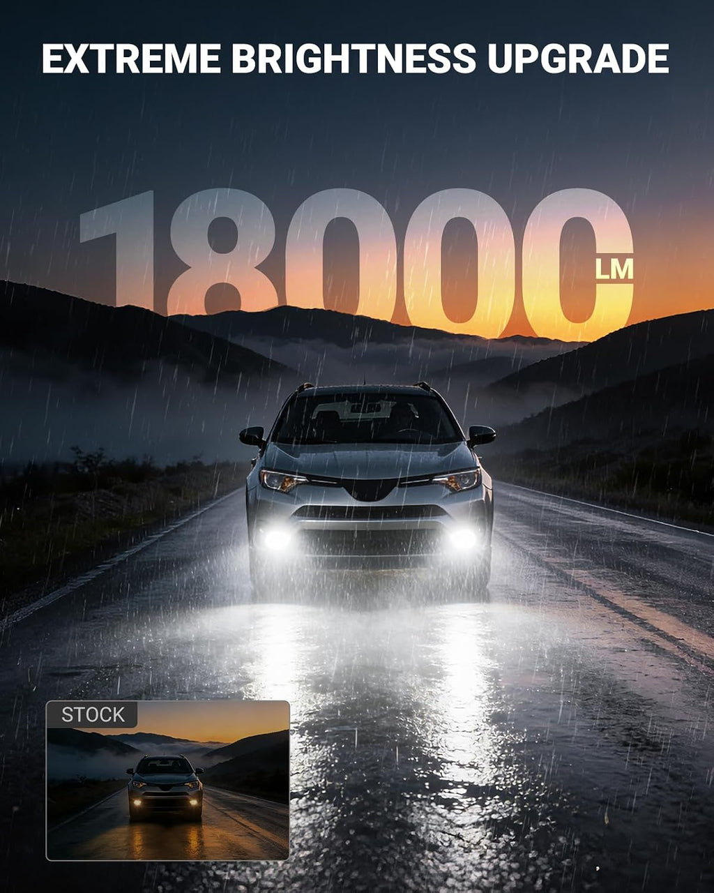 9006/HB4 LED Fog Light Bulb, 18000LM Ultra Bright 9006 LED bulb, IP68 Waterproof Injection Sealed,Long Lifespan 80000