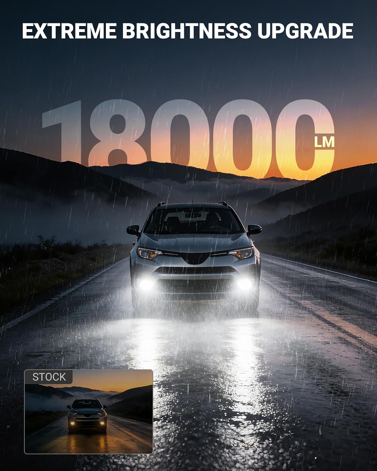 9006/HB4 LED Fog Light Bulb, 18000LM Ultra Bright 9006 LED bulb, IP68 Waterproof Injection Sealed,Long Lifespan 80000