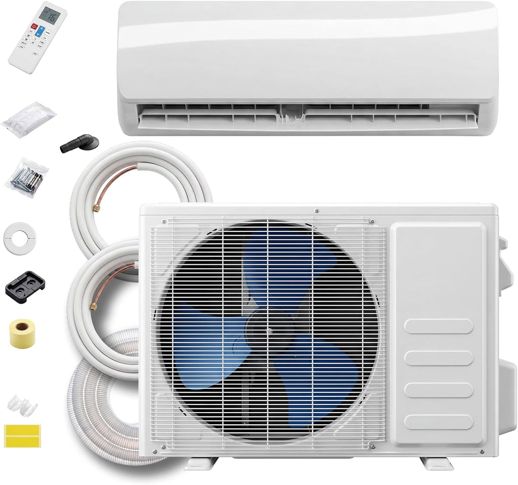 12,000 BTU Mini Split AC/Heating System, 115V Inverter Ductless Air Conditioner with Heat Pump, Cools up to 750 Sq.