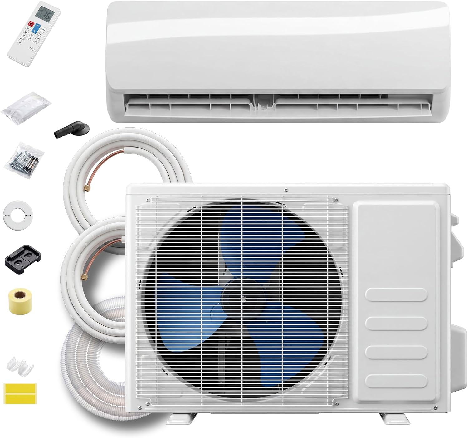 12,000 BTU Mini Split AC/Heating System, 115V Inverter Ductless Air Conditioner with Heat Pump, Cools up to 750 Sq.
