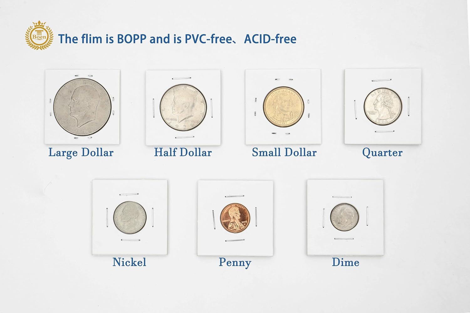 100 Pcs Coin Flips for Large Dollar Premium 2x2 Coin Holders | Coin flips specially designed for collecting U.S.