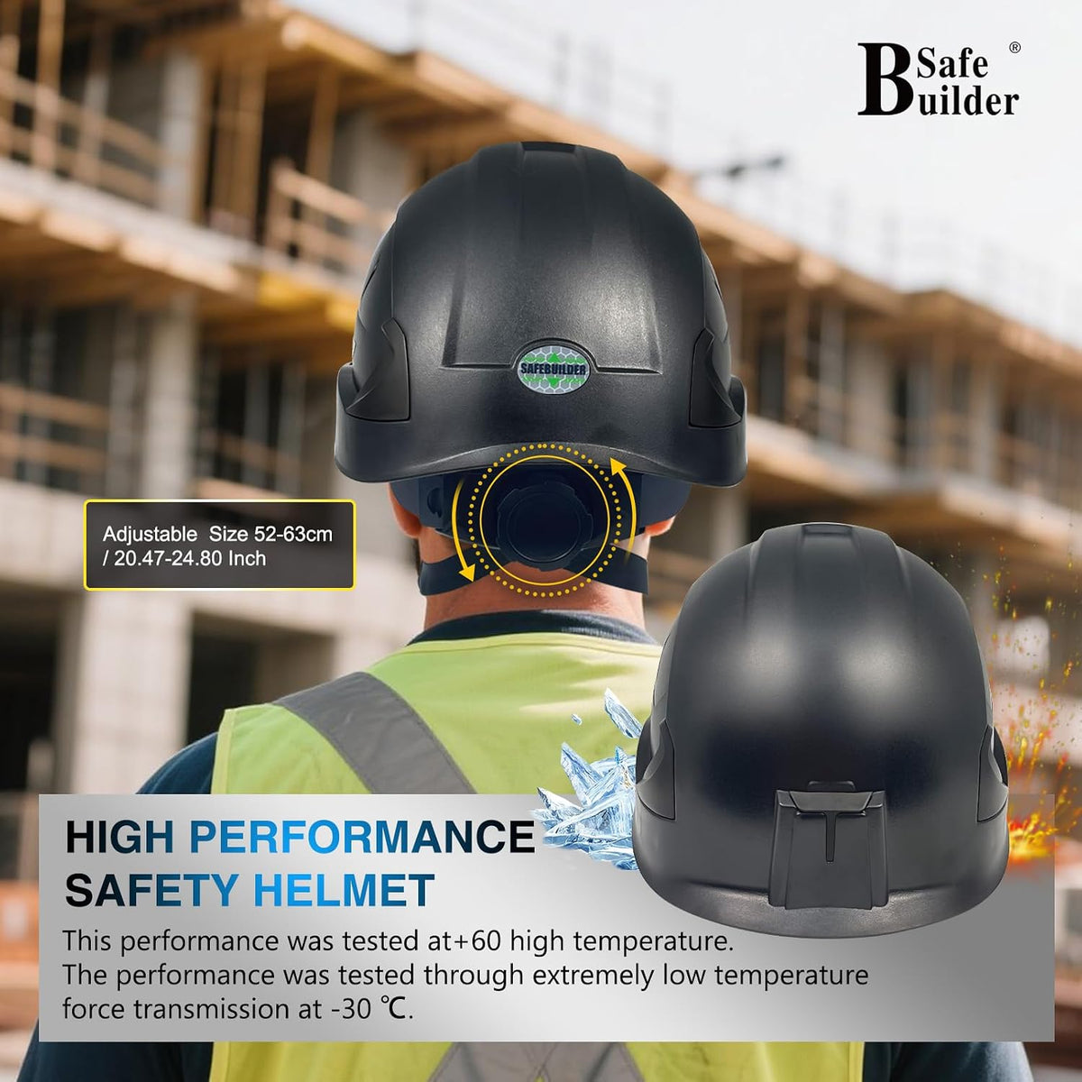 G2C Safety Helmet ANSI Type 2 Class C Hard Hats Vented EPS Liner Lightweight for Construction Work at Height Rescue