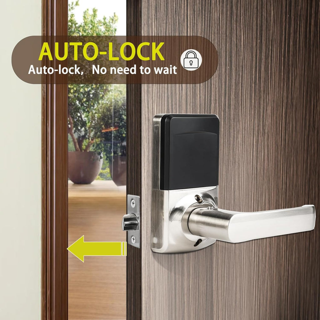 Keyless Entry Door Lock with Handle - Keypad Door Lock with Handle for Front Door, Digital Code Lock with Fob Card
