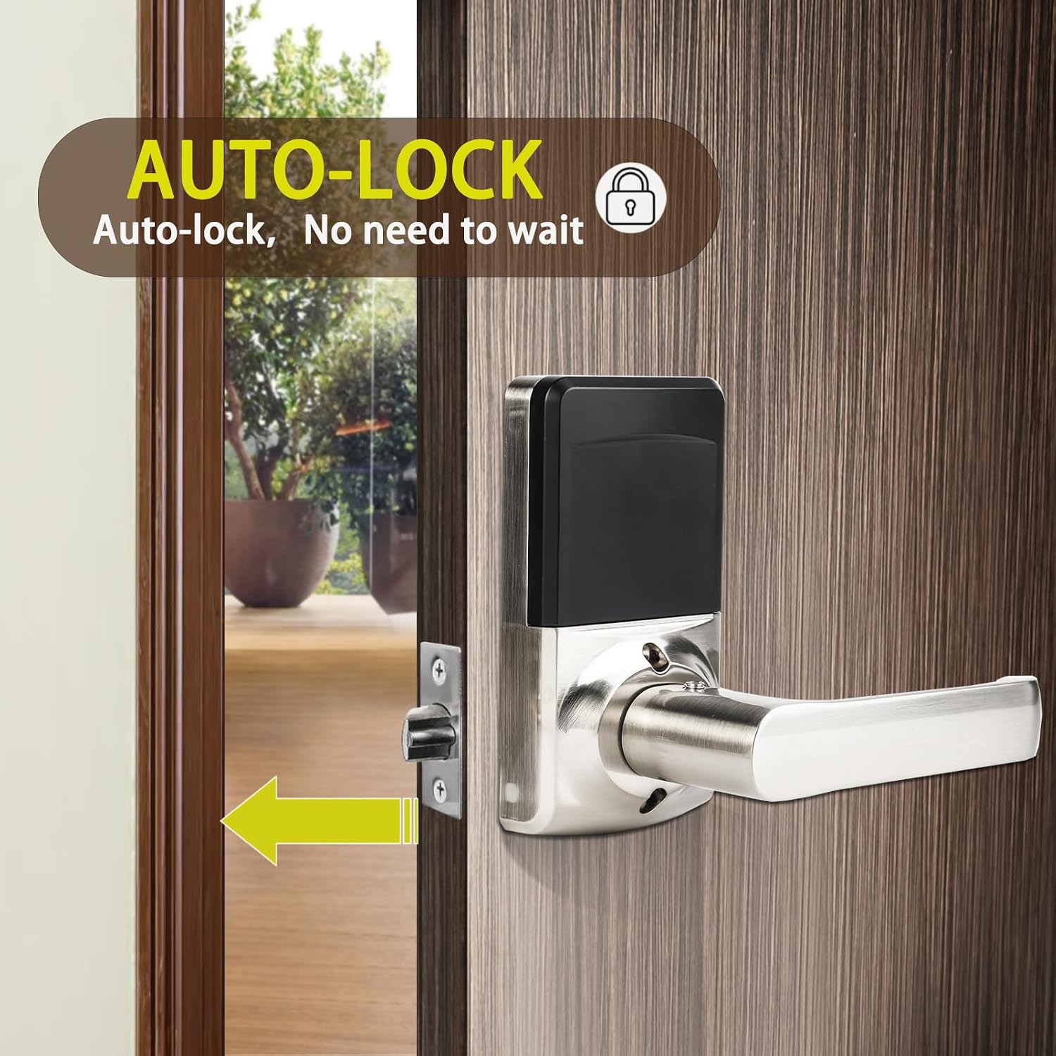 Keyless Entry Door Lock with Handle - Keypad Door Lock with Handle for Front Door, Digital Code Lock with Fob Card