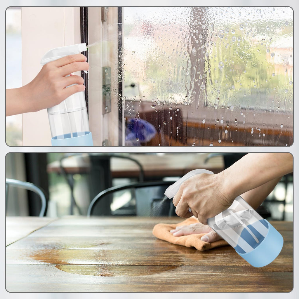 Glass Spray Bottles with Silicone Sleeve Protection, Empty 16 oz Refillable Containers, Reusable Spray Bottles with