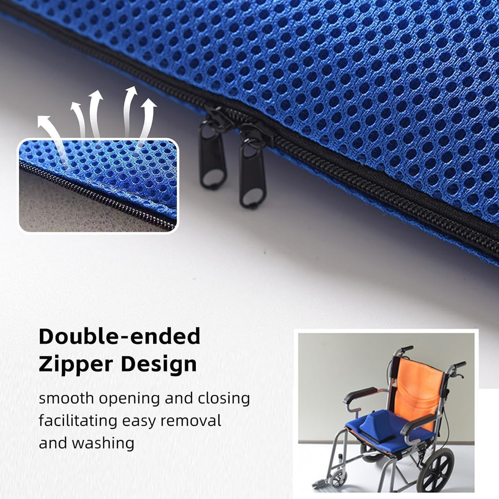 Anti-Slip Wheelchair Seat Cushion for Seniors and Disabled Patients, Prevent Leg Slippage Seat Pad with Adjutable