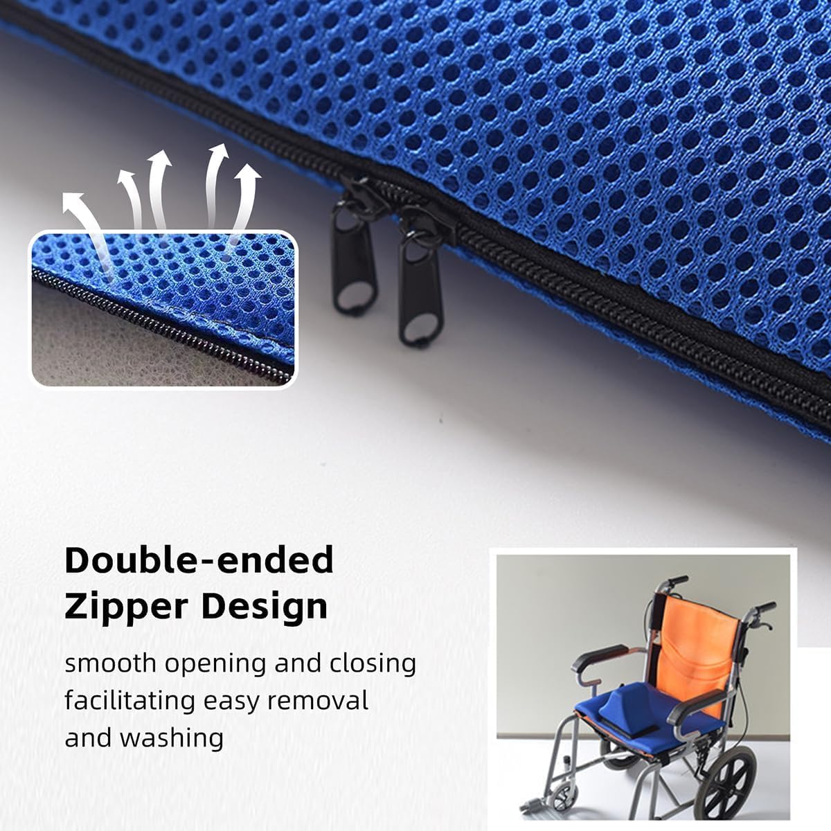 Anti-Slip Wheelchair Seat Cushion for Seniors and Disabled Patients, Prevent Leg Slippage Seat Pad with Adjutable