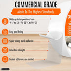 Carpet Tile Tape Wide Double Sided 4in x 90ft - Heavy Duty Reinforced Web Mesh & Residue Free - Indoor Outdoor for