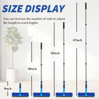 67" Window Squeegee for Window Cleaning with Extension Pole, 3-in-1