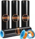 Black Plastic Stretch/Shrink Wrap Roll 18" x 1500' 4 Rolls | Plastic Wrap for Moving, Heavy Duty 80 Gauge, 600%
