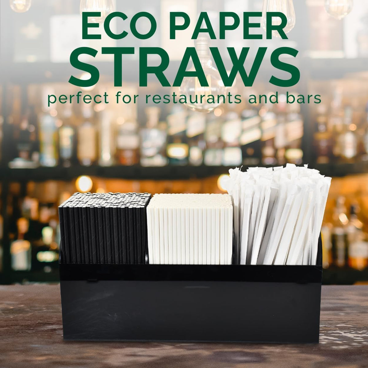 White Paper Drinking Straws Bulk 1000 Cts 7.75" - Bars and Restaurants Pack