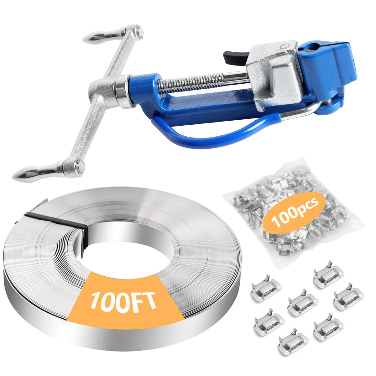 Stainless Steel Banding Strapping Kit, Screw-Type Tensioner Tool Set