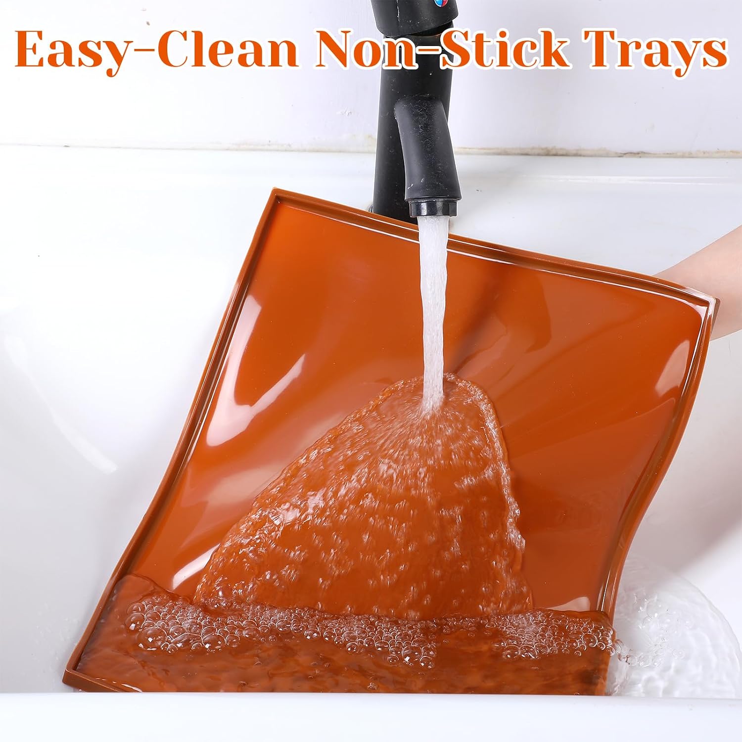 6 PCS Dehydrator Trays with Scraper - Nonstick Silicone Dehydrator Mats, High Temperature Resistant Reusable for
