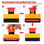 TOKCKYBL Emergency Stop Push Button Switch with Box, 660V 10A Weatherproof