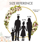 7.2 ft Round Backdrop Stand - Gold Circle Arch Stand for Parties & Balloons