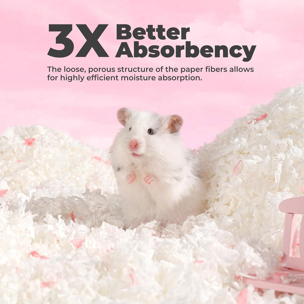 Hamster Bedding 50L Guinea Pig Paper Bedding Odor Control 99% Dust-Free | Small Pet Bedding Natural Paper Expands 5X
