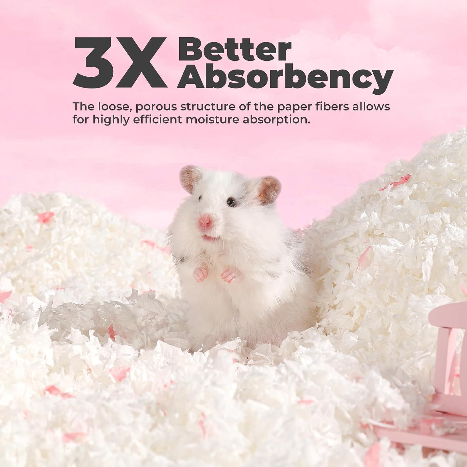 Hamster Bedding 50L Guinea Pig Paper Bedding Odor Control 99% Dust-Free | Small Pet Bedding Natural Paper Expands 5X