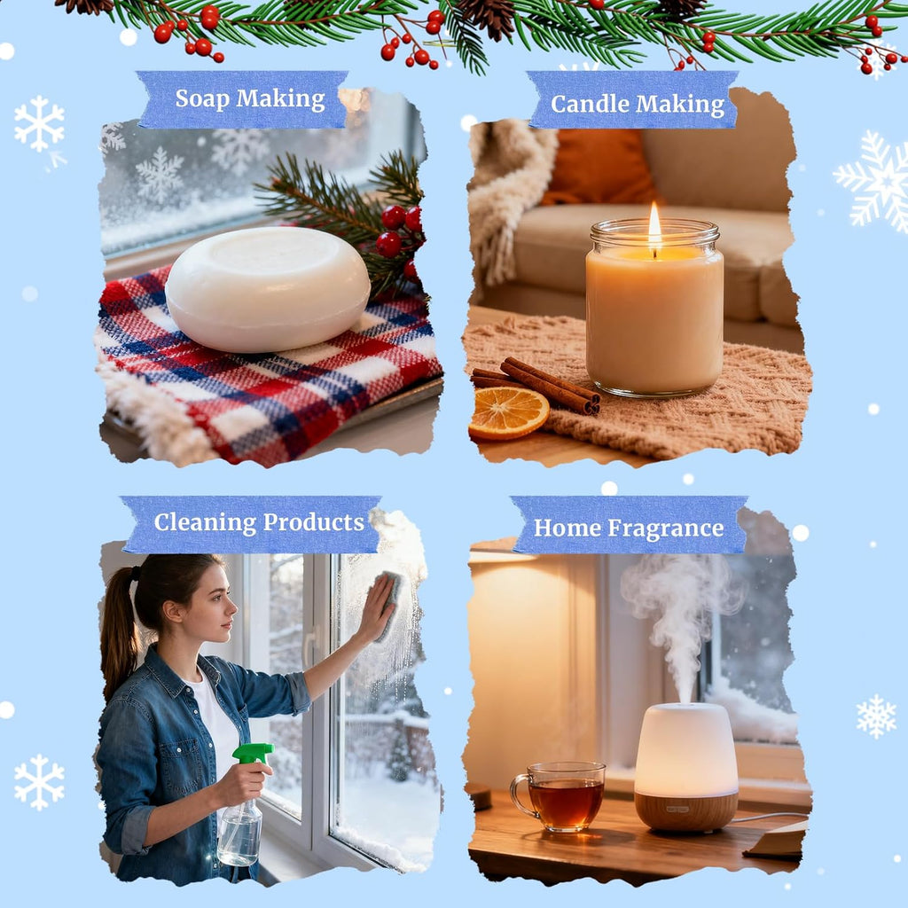 Fragrance Oil Holiday Set, Aromtopia Essential Oils for Candle Soap Making, 6x10ml, Diffuser Oils Scents, Winter