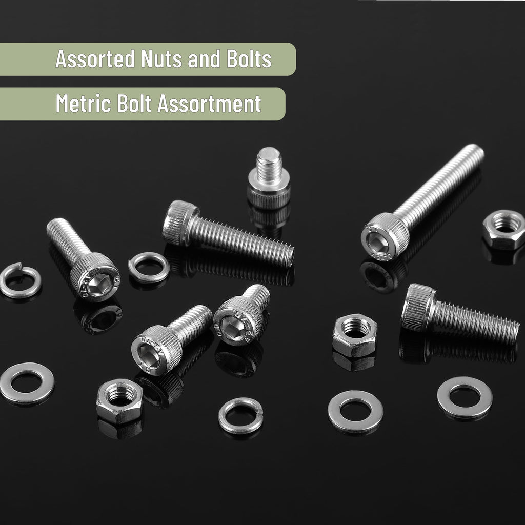 Nuts and Bolts Assortment Kit, 210 pcs, Stainless Steel