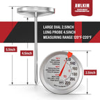 2 Pack Analog Meat Thermometer Oven Safe Dial No Battery